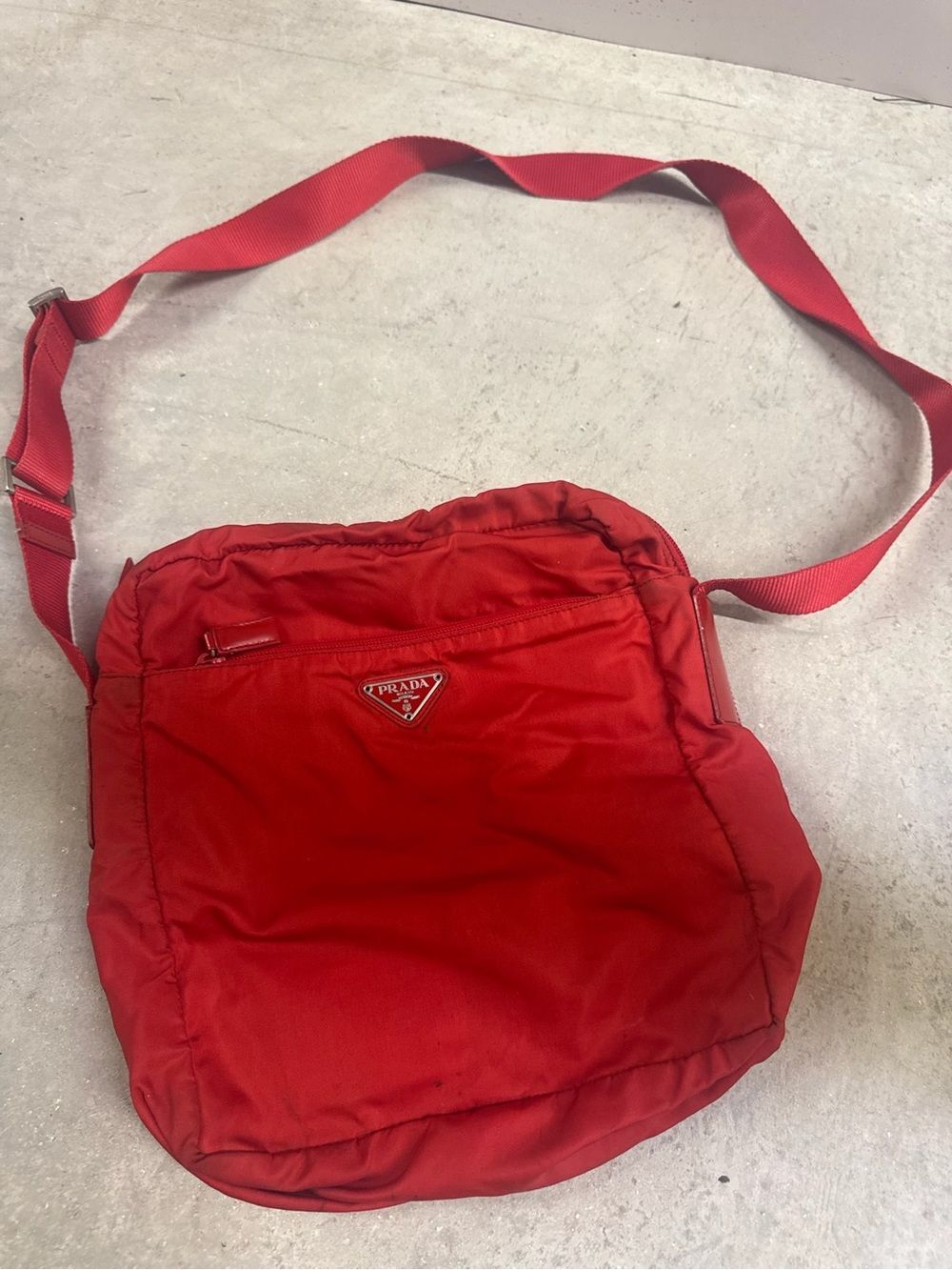 Red PRADA Crossbody Nylon Bag - GREAT CONDITION